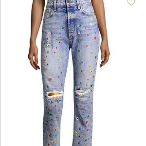 Alice & Olivia amazing high-rise distressed jeans